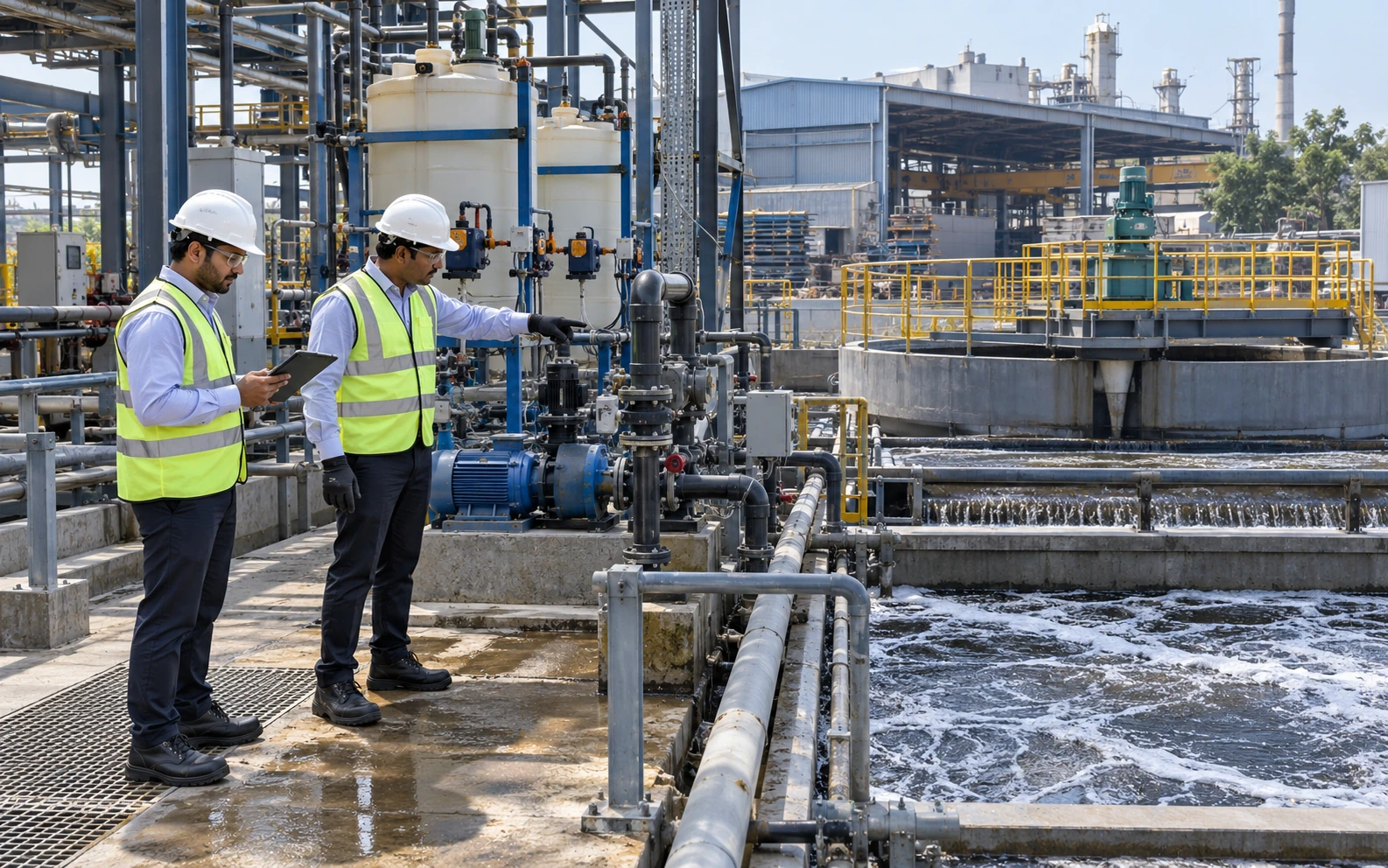 Engineering industry wastewater recovery system with online monitoring and reuse treatment