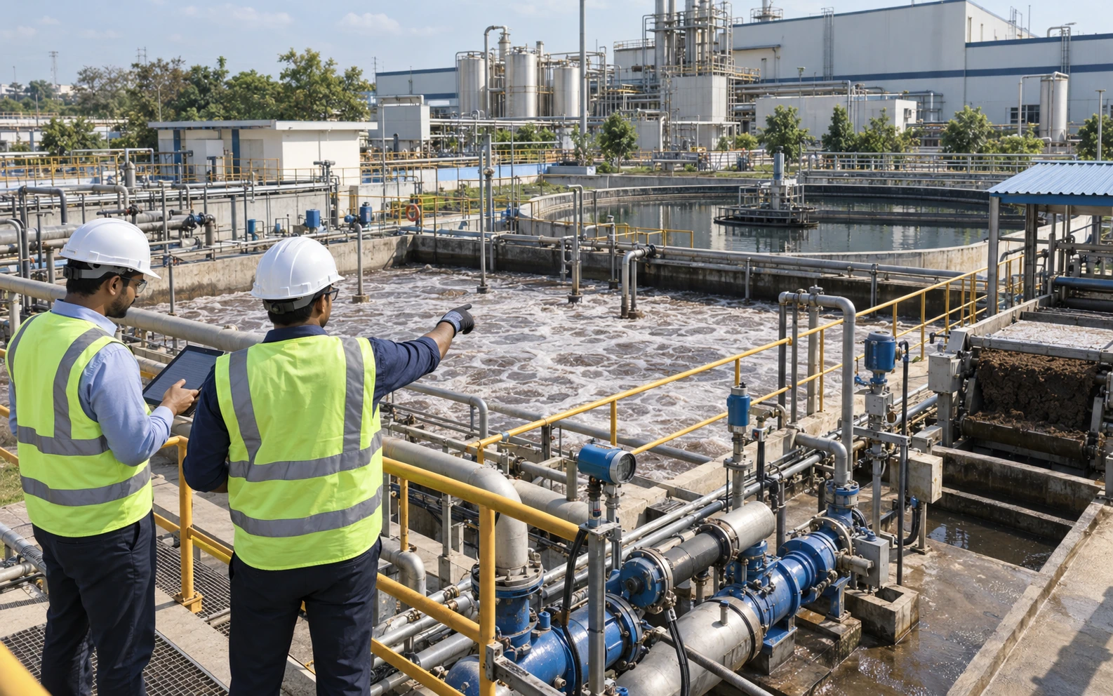 Engineers troubleshooting a food and beverage ETP for performance improvement and revamping