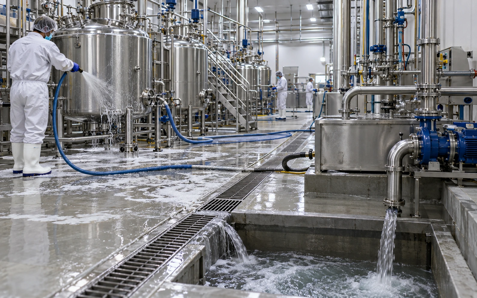 Pharmaceutical process and equipment-cleaning wastewater collection system