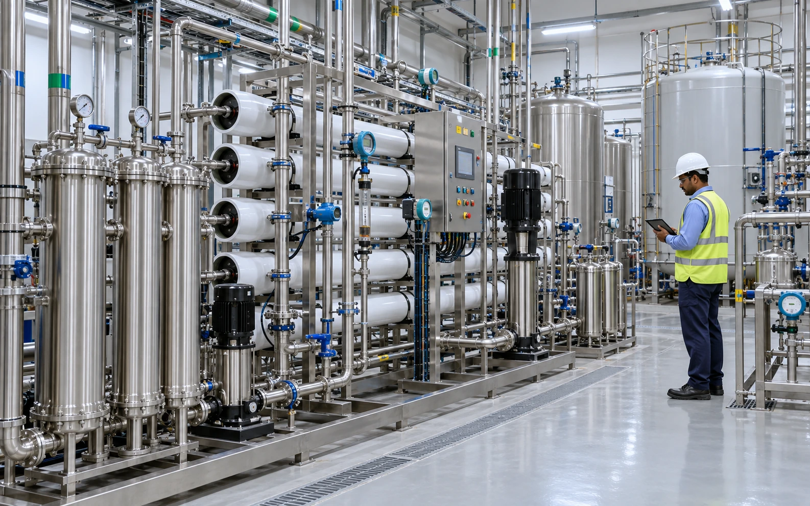 Pharmaceutical water recovery and RO system with online monitoring